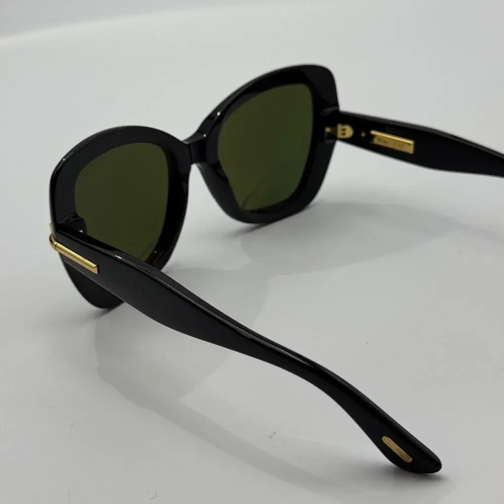 Tom Ford Sunglasses Icon TF1279 01N Black Butterfly Frame Green Lens 55mm New